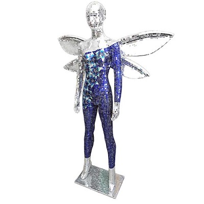 RH-1 Манекен женский, дизайнерский с крыльями. Покрытие: зеркальная мозаика