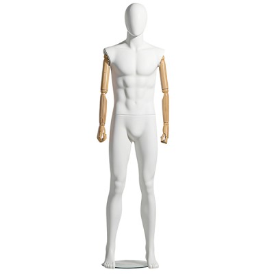 JWP-7NA Манекен мужской с шарнирными руками. Цвет: Белый матовый