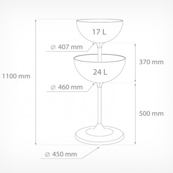 UNIBOWL-TOWER Дисплей две-чаша на стойке