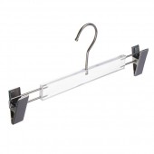 TM-96 Вешалка зажим "Люкс". L=320мм. Прозрачный пластик + хром