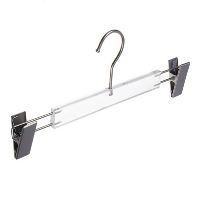 TM-96 Вешалка зажим "Люкс". L=320мм. Прозрачный пластик + хром